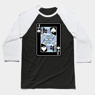 Jack of Spades Pixel Art Bright Negative Mode Baseball T-Shirt